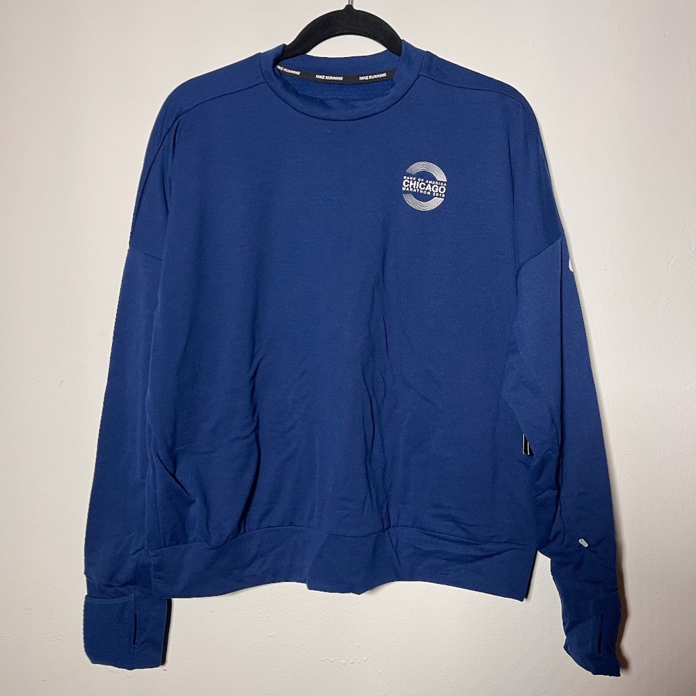 Nike Women's 2018 Chicago Marathon Royal Blue Long Sleeve Therma Running Top M